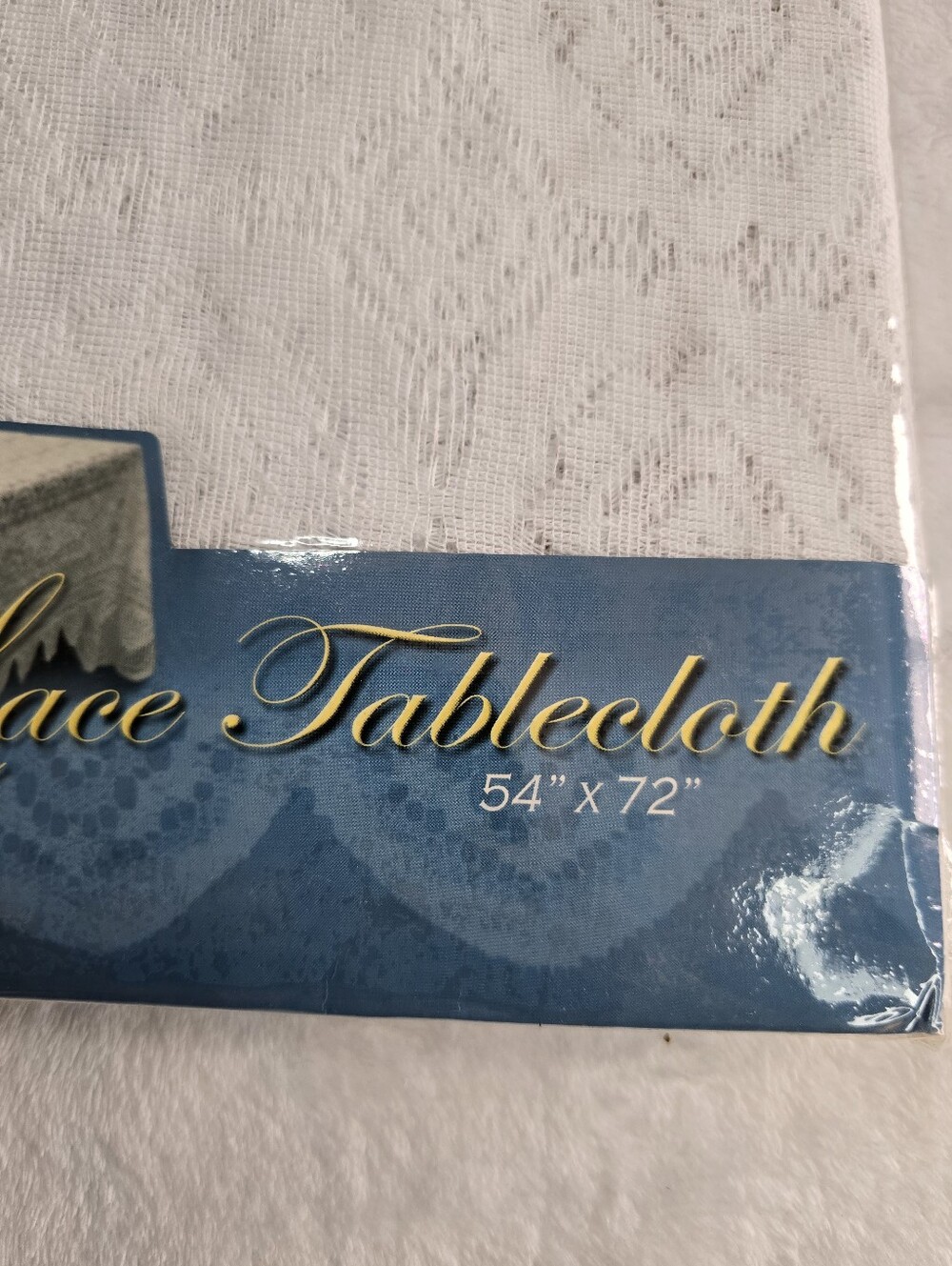 Starcrest Lace Tablecloth Oblong Size 54" x 72" White Polyester Vintage - Picture 3 of 4